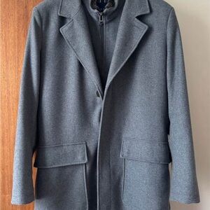 Cole Haan Men's Charcoal Wool Blend Sweater Bib Dress Jacket
